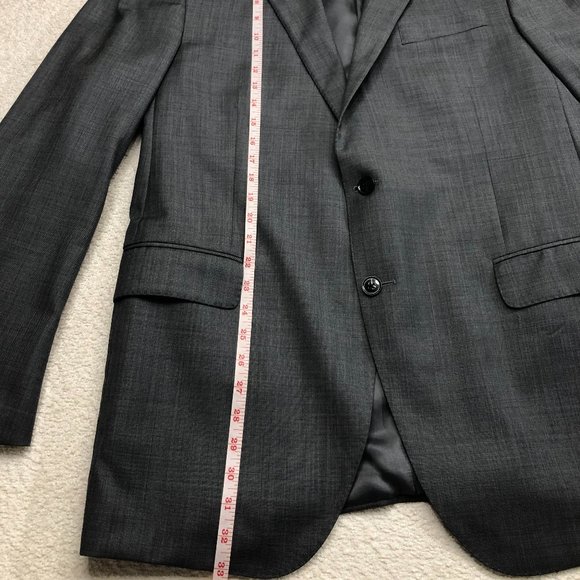 Peter Millar Mens 100% Wool Blazer Made in Canada Size 44 Long Charcoal Gray - Picture 10 of 10